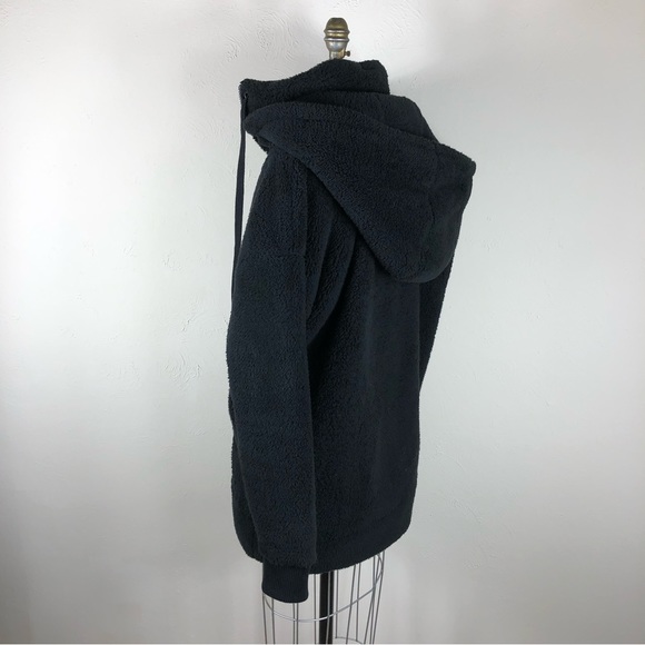 Athleta | Black Fuzzy Fleece Ultra Warm Long Jacket - Picture 4 of 8